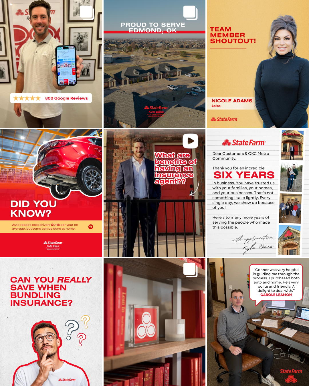 State Farm agent content after stronger brand alignment.
