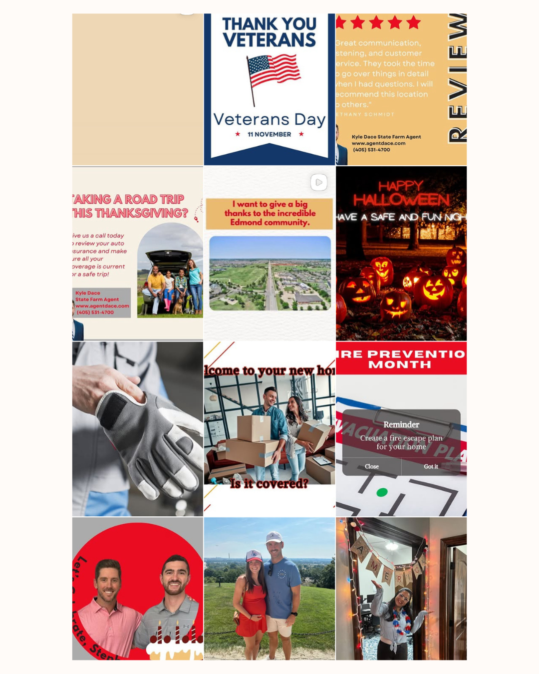 State Farm agent content before stronger brand alignment.